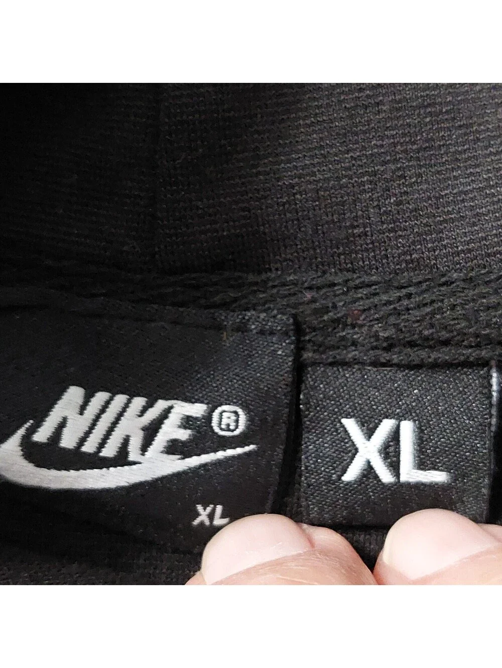 Nike Black Pullover Hoodie with Silver Logo, Size XL